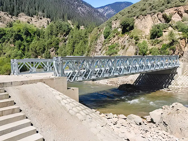 CB100 Bailey Bridge höghållfast galvaniserad truss-typ modulär Bailey Bridge
